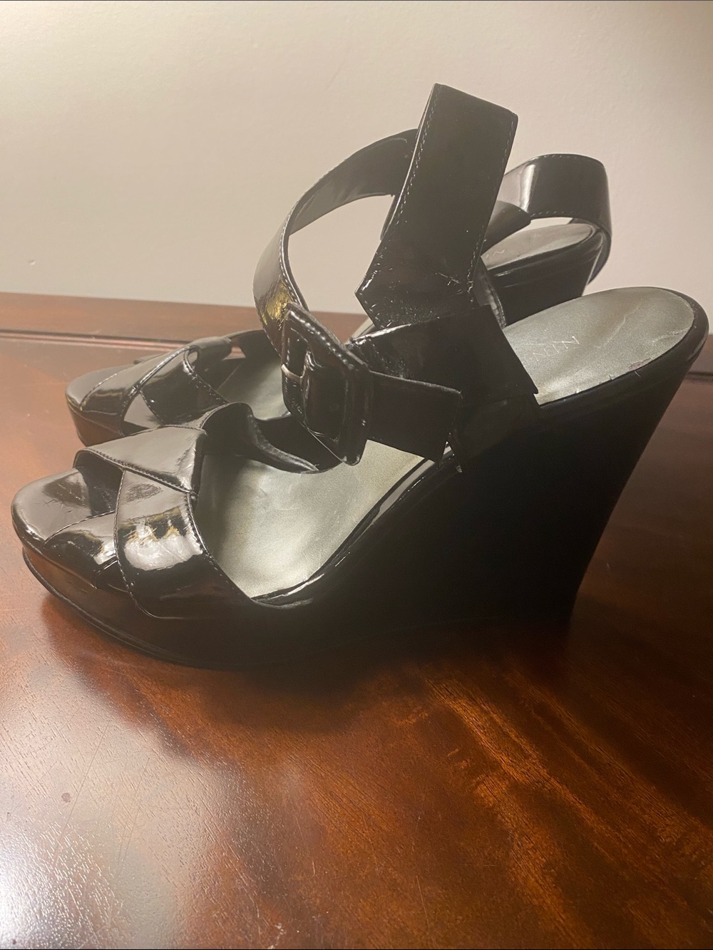 Nine West Black Patent Leather Strappy Sandals - Women - Picture 2 of 7